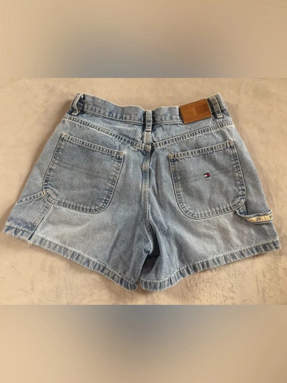 Vintage Tommy Hilfiger High Rise Light Wash Denim Shorts 90s Y2K
